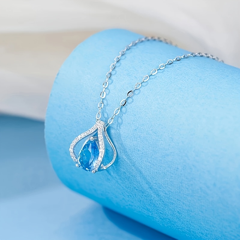 Women's S925 Silver Bud-Shaped Setting Contour Necklace